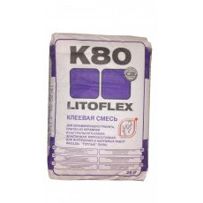 Высокоэластичный клей для плитки, керамогранита и камня Литофлекс К80 (Litoflex K80) серый, 25кг