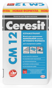 Клей для плитки и керамогранита Церезит СМ12 (Ceresit CM12) для напольных работ, 25кг