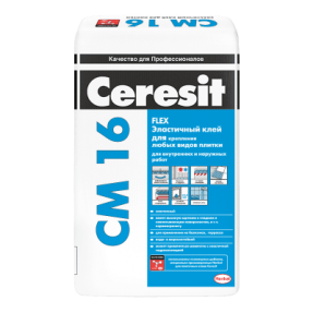 Эластичный клей для плитки Церезит СМ16 Флекс (Ceresit CM16 Flex) водо- и морозостойкий, 25кг
