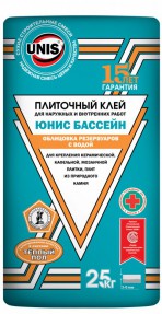 Клей для плитки Юнис (Unis) Бассейн, 25кг