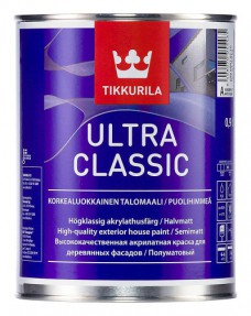 Краска фасадная ULTRA CLASSIC для дерева полиакрилатная п/матовая 0,9л База С Тиккурила