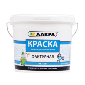 Краска фактурная 9кг белая Лакра