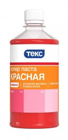 Колер паста УНКолер паста УНИВЕРСАЛ №01 красная 0,5л ТЕКС (12шт/уп)ИВЕРСАЛ №01 красная 0,5л ТЕКС (12шт/уп)