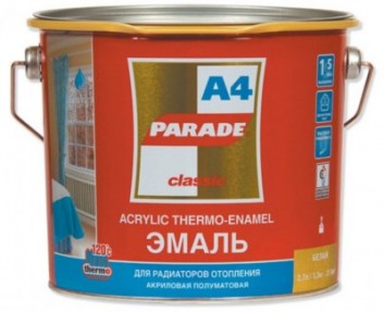 Эмаль Парад (Parade) А4 термо акрил белая полуматовая, 2,7л