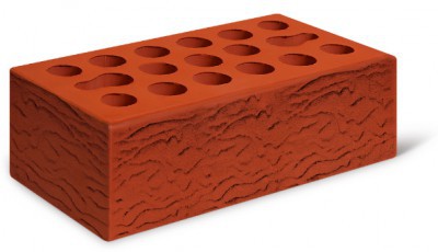 Кирпич лицевой керамический утолщенный пустотелый риф, цвет красный (Kerma)