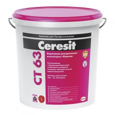 Штукатурка Церезит (Ceresit) СТ63 акриловая, короед 3,0мм База, 25кг