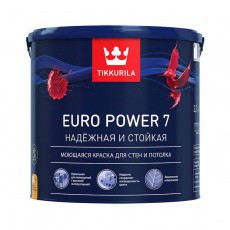 Краска Евро POWER 7 База А 2,7л латексная, для внутренних работ, матовая Тиккурила