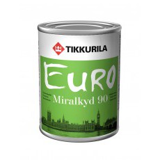 Краска алкидная Евро Миралкид 90 База А 0,9л универсальная высокоглянцевая Тиккурила