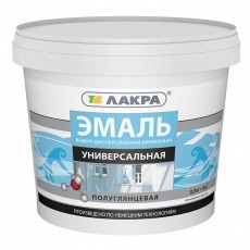 Эмаль акриловая п/глянц 0,9кг белая универсальная Лакра