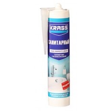 Герметик санитарный силиконовый белый 300мл KRASS (картридж) (12шт/уп, 1728шт/пал)
